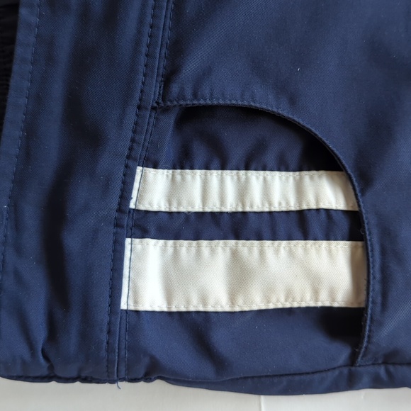 Nike Stripe Nylon Blend Capri Cropped Pants Medium Navy Blue White - Picture 14 of 14